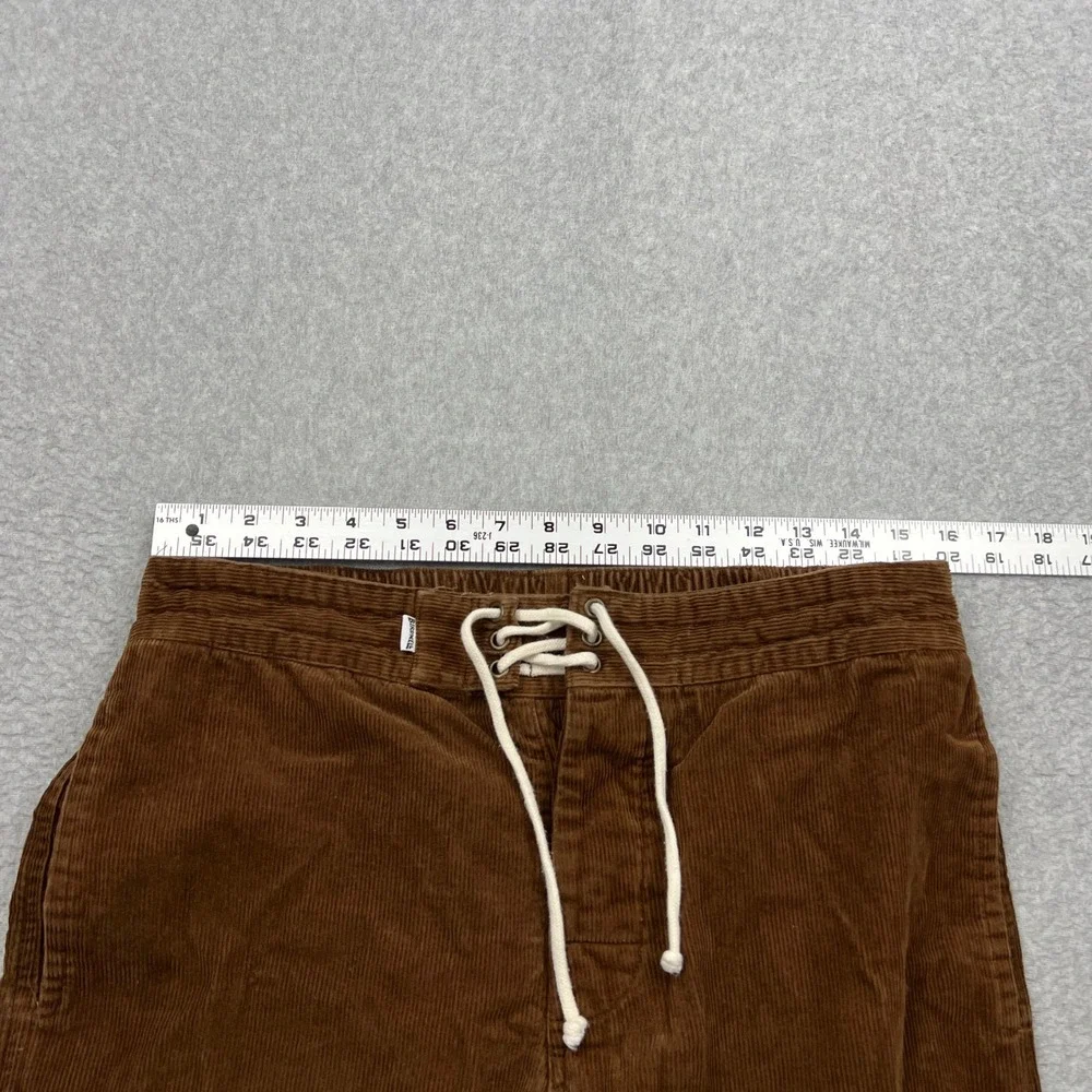 Birdwell Beach Britches Corduroy Lace Up Shorts Mens Medium Brown 7
